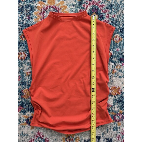 Athleta Transcend Ruched Tank Top Orange Sleeveless‎ Athletic Women's XS - Picture 5 of 7
